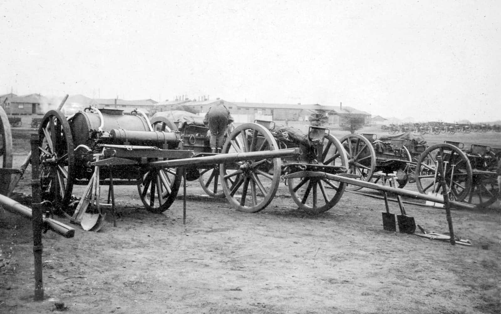 28.-18-Pounders-and-Limbers-Camp-Witley-June-1916